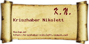 Kriszhaber Nikolett névjegykártya