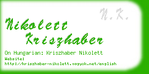 nikolett kriszhaber business card